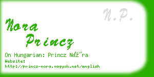 nora princz business card